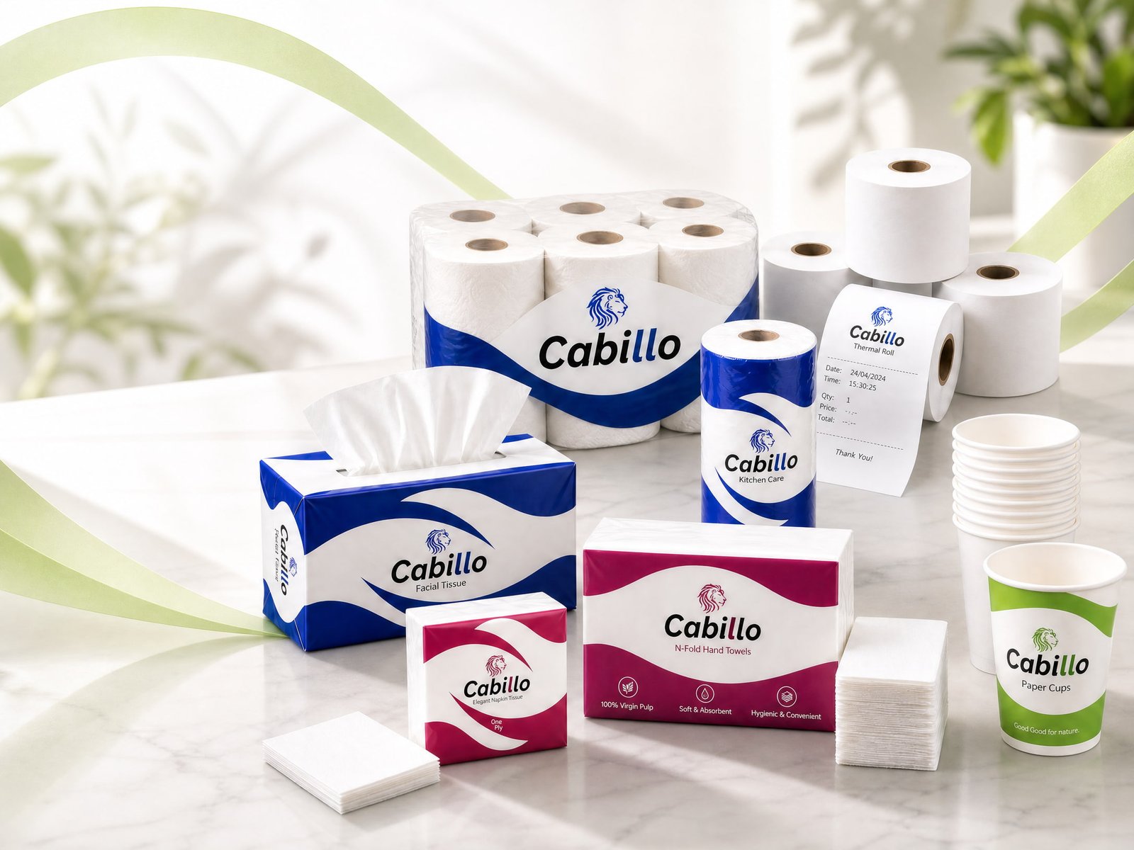 Campilona paper and tissue products arranged for everyday use
